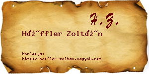 Höffler Zoltán névjegykártya